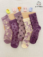 Lavender Floral Elegance Socks
