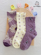 Lavender Floral Elegance Socks